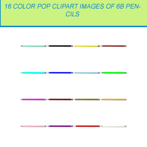 16 COLOR POP CLIPART IMAGES OF 6B PENCILS cover image.