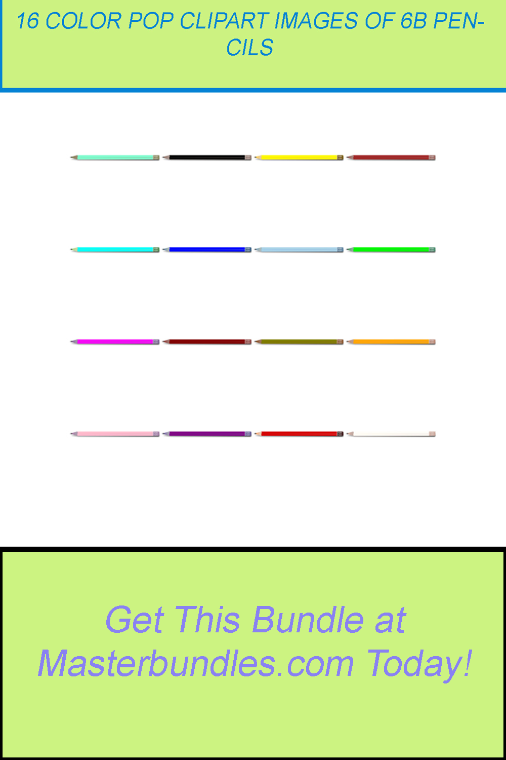 16 COLOR POP CLIPART IMAGES OF 6B PENCILS pinterest preview image.