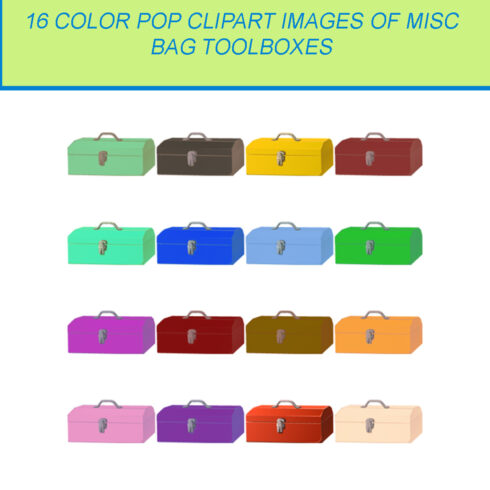 16 COLOR POP CLIPART IMAGES OF TOOLBOXES cover image.