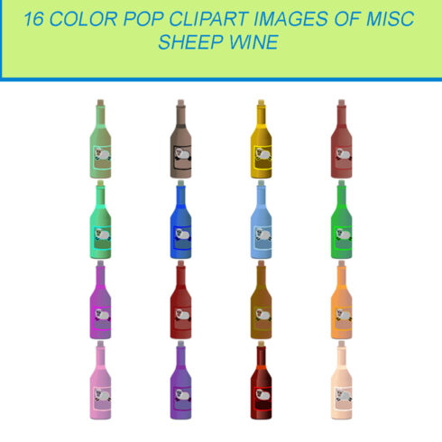 16 COLOR POP CLIPART IMAGES OF MISC SHEEP WINE cover image.