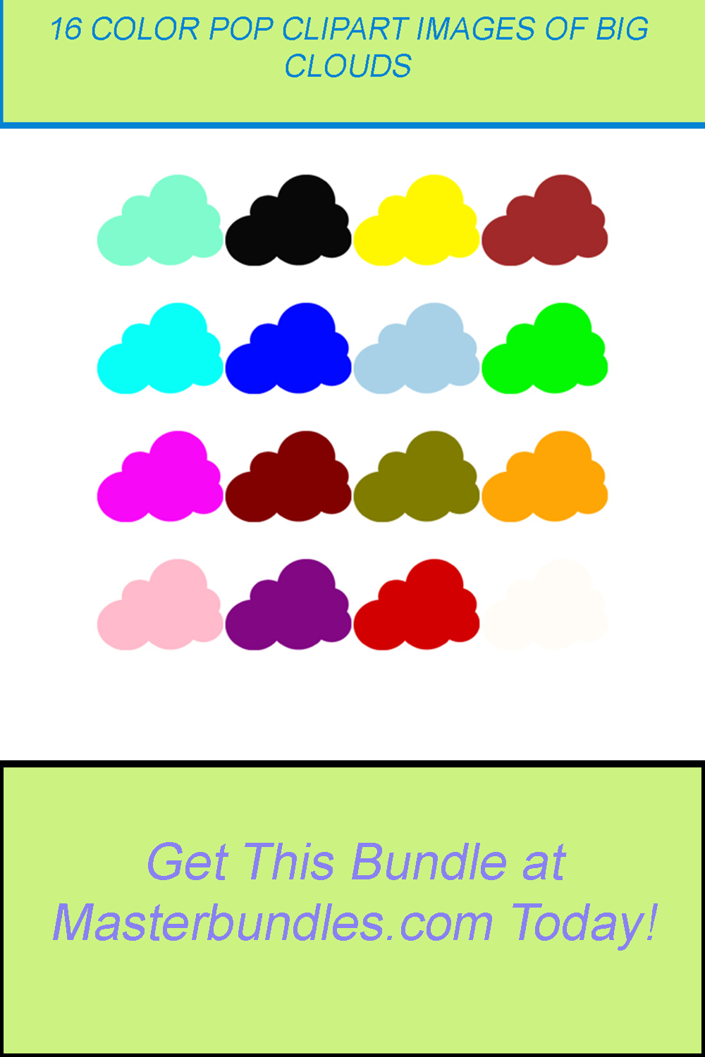 16 COLOR POP CLIPART IMAGES OF BIG CLOUDS pinterest preview image.