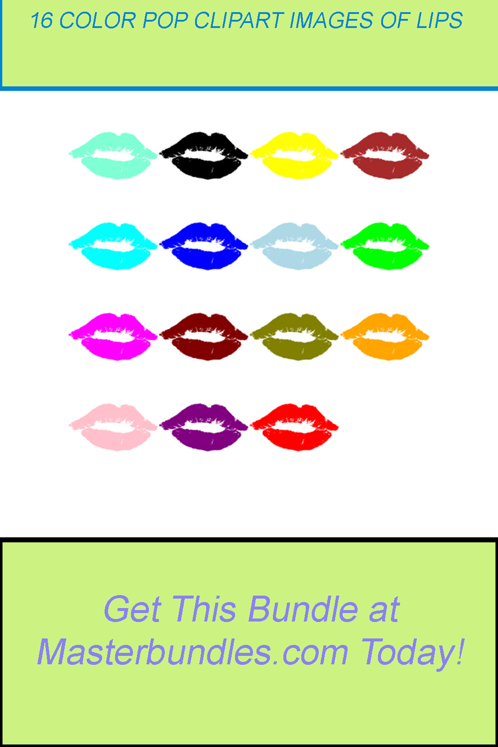 16 COLOR POP CLIPART IMAGES OF LIPS pinterest preview image.