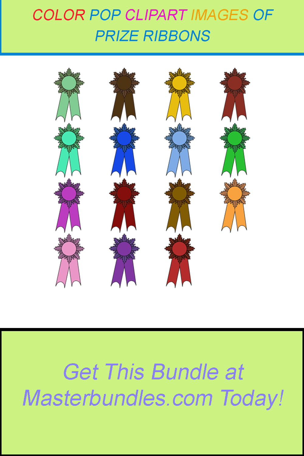 15 COLOR POP CLIPART IMAGES OF PRIZE RIBBONS pinterest preview image.