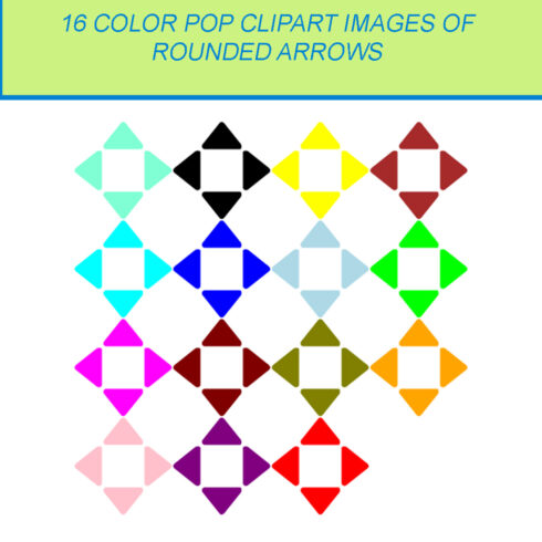 16 COLOR POP CLIPART IMAGES OF ROUNDED ARROWS cover image.