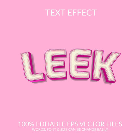 Leek 3d text effect design cover image.