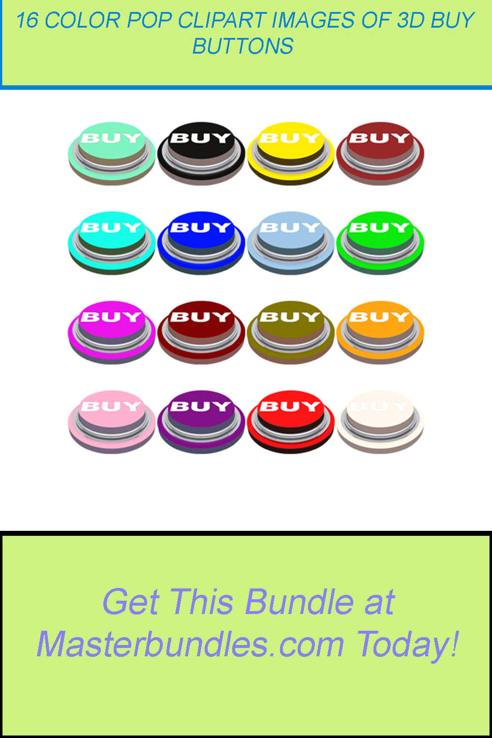 16 COLOR POP CLIPART IMAGES OF 3D BUY BUTTONS pinterest preview image.