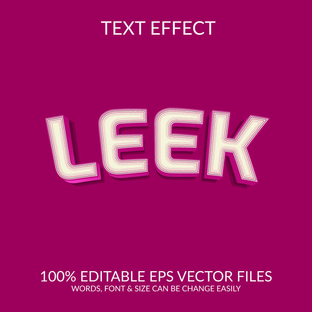 Leek 3d text effect design - MasterBundles
