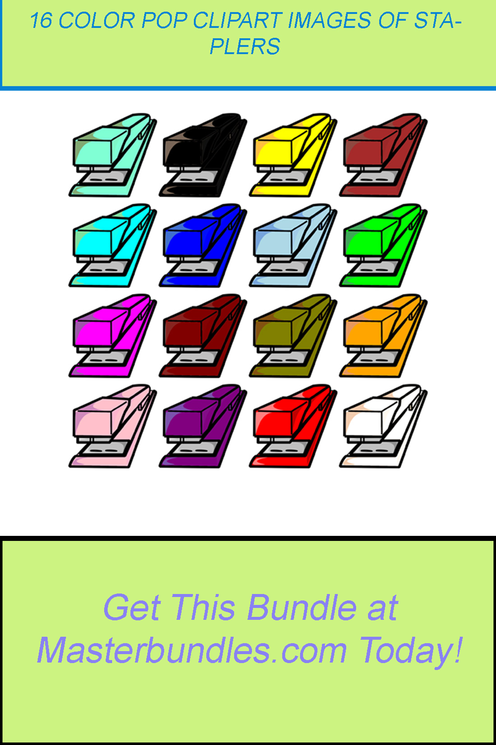 16 COLOR POP CLIPART IMAGES OF STAPLERS pinterest preview image.