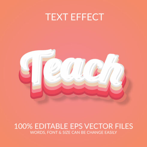 Teach 3d text effect template cover image.