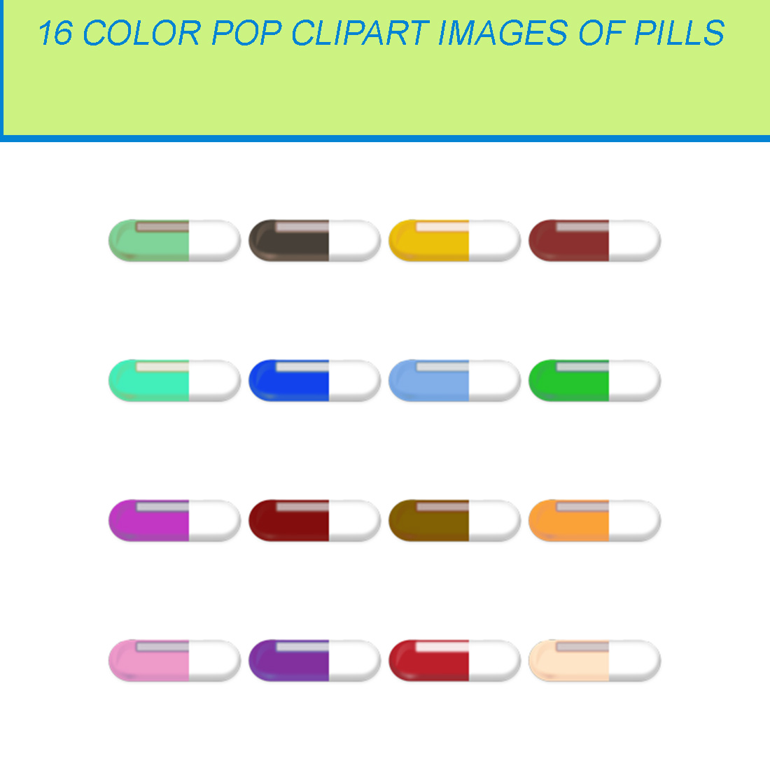 16 COLOR POP CLIPART IMAGES OF PILLS cover image.