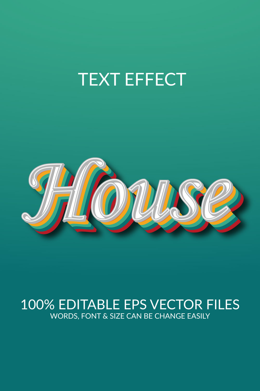 House 3d text effect template design pinterest preview image.