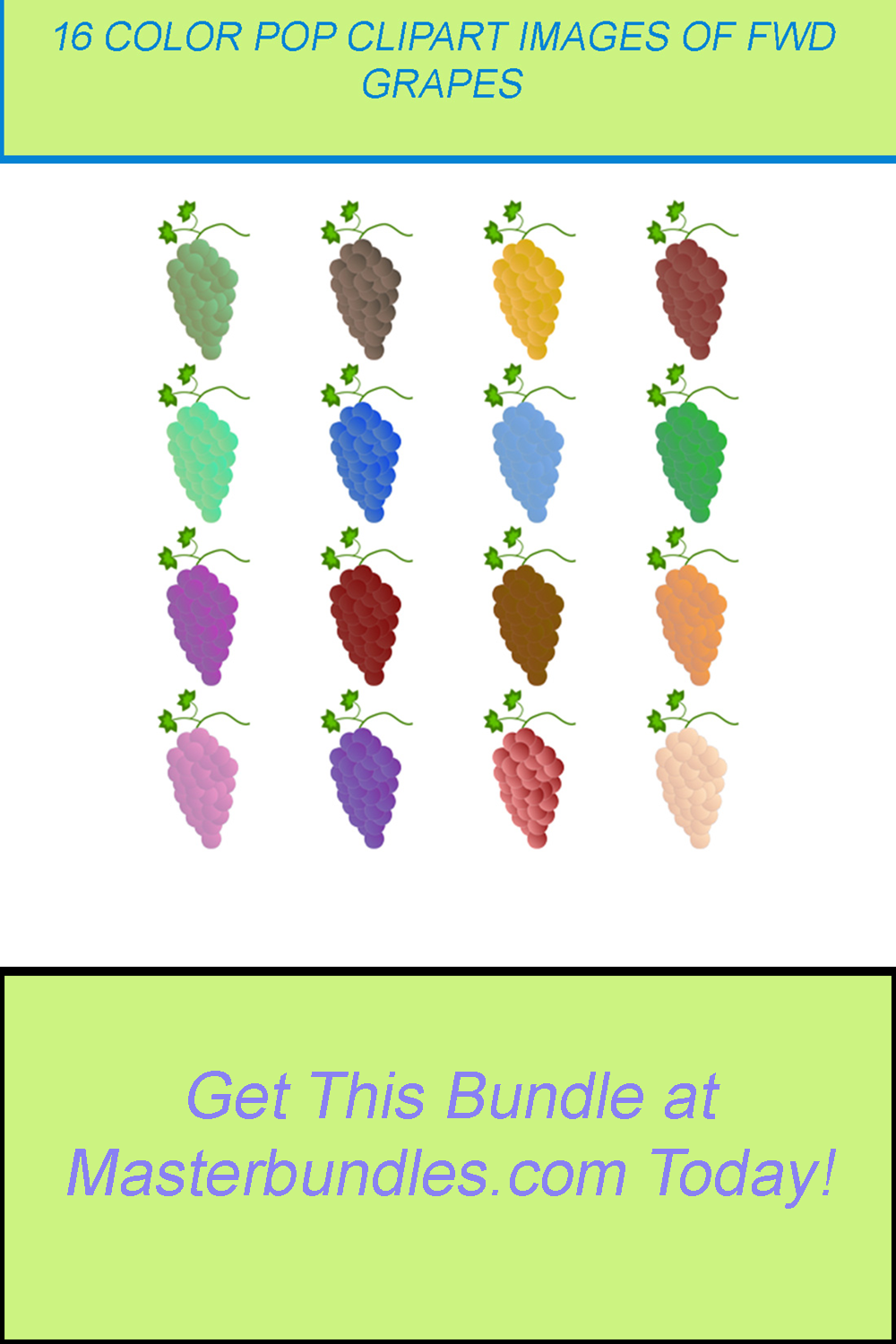 16 COLOR POP CLIPART IMAGES OF GRAPES pinterest preview image.