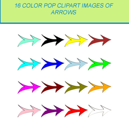 16 COLOR POP CLIPART IMAGES OF ARROWS cover image.