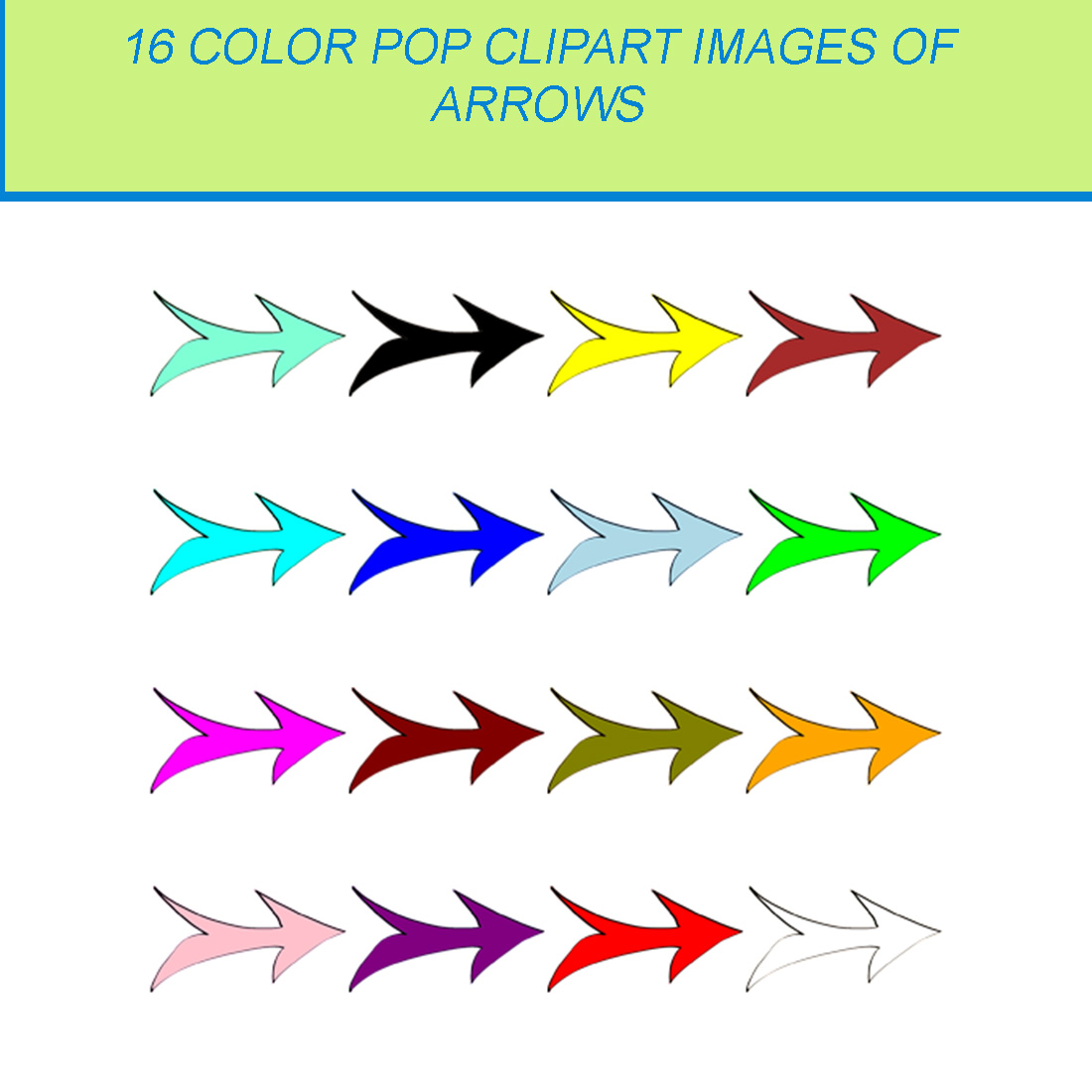 16 COLOR POP CLIPART IMAGES OF ARROWS cover image.