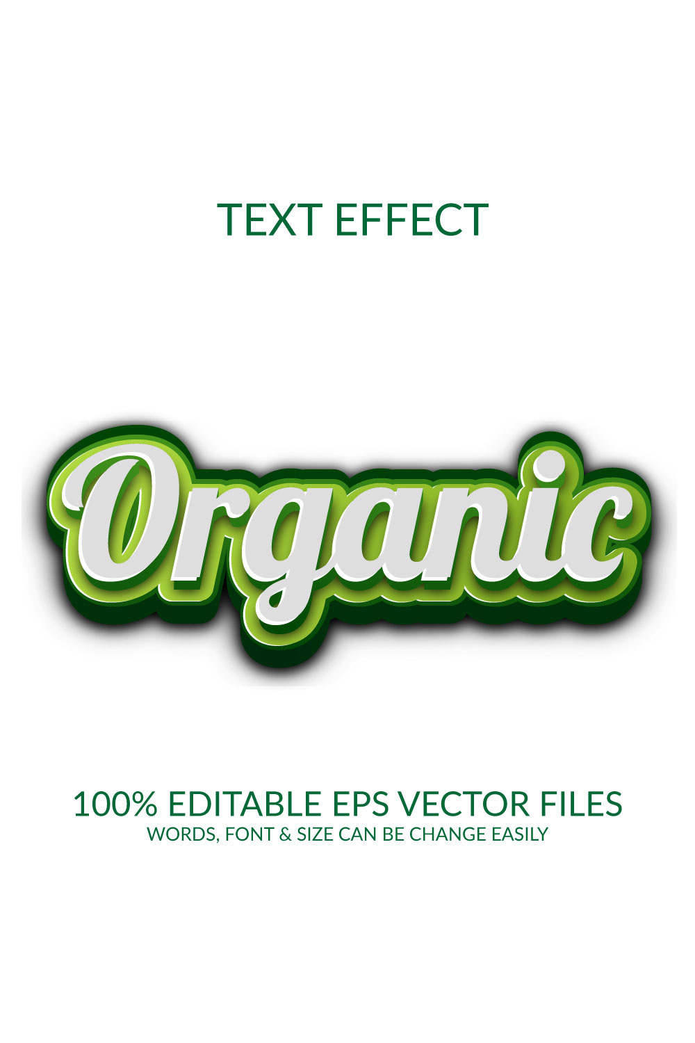 organic text effect template pinterest preview image.
