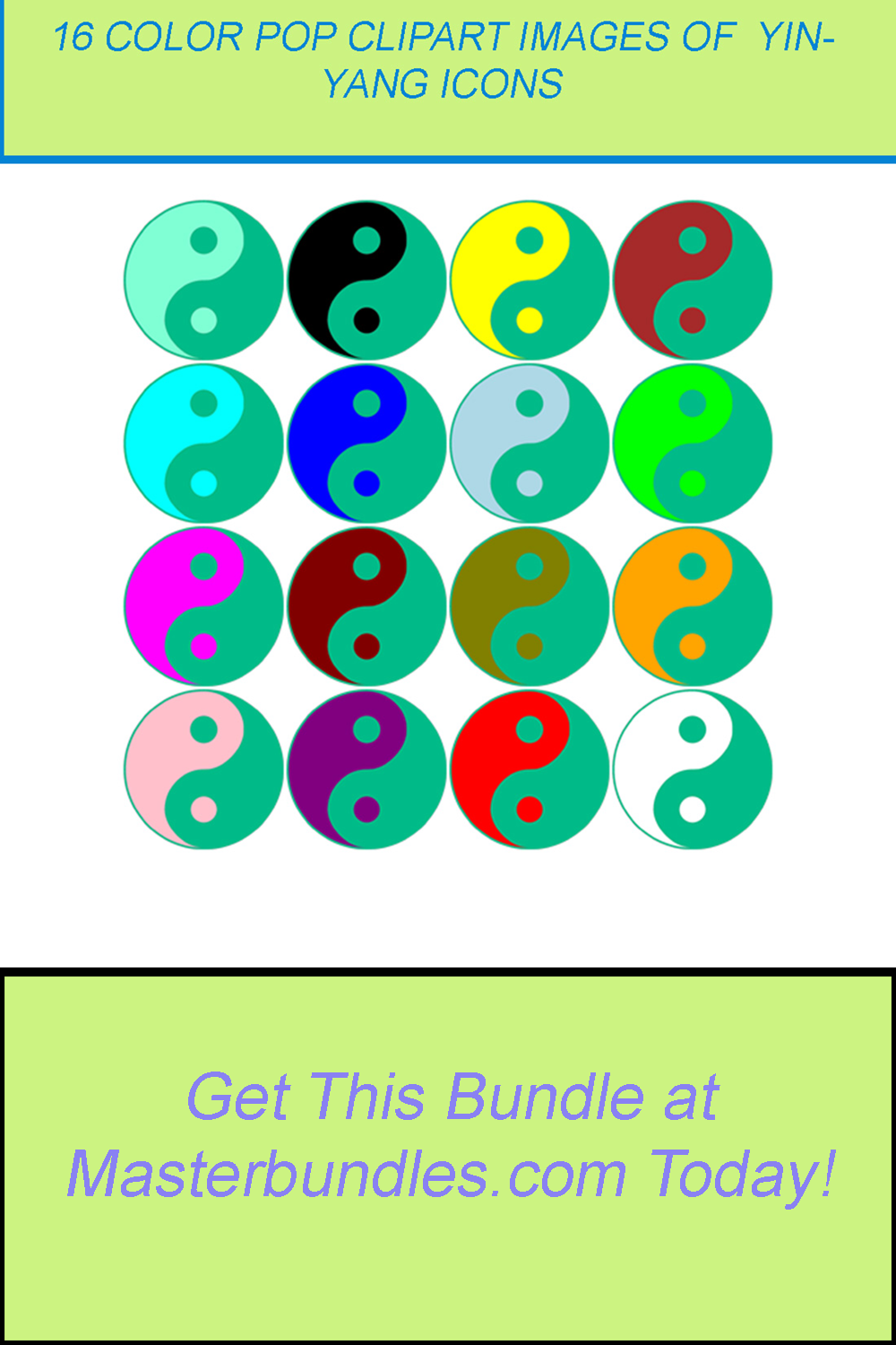 16 COLOR POP CLIPART IMAGES OF YINYANG pinterest preview image.