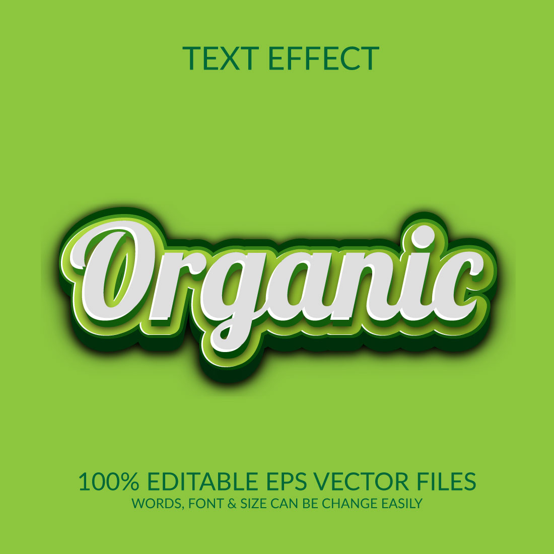 organic text effect template preview image.