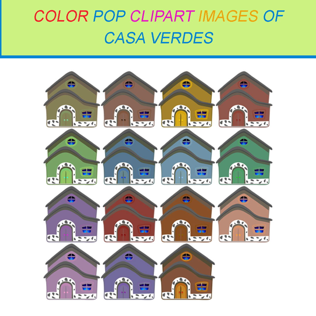 15 COLOR POP CLIPART IMAGES OF CASA VERDES cover image.