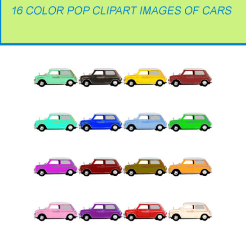 16 COLOR POP CLIPART IMAGES OF CARS cover image.