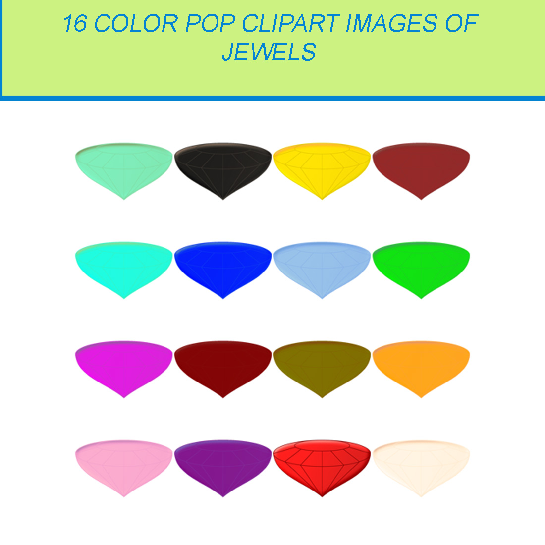 16 COLOR POP CLIPART IMAGES OF JEWELS cover image.