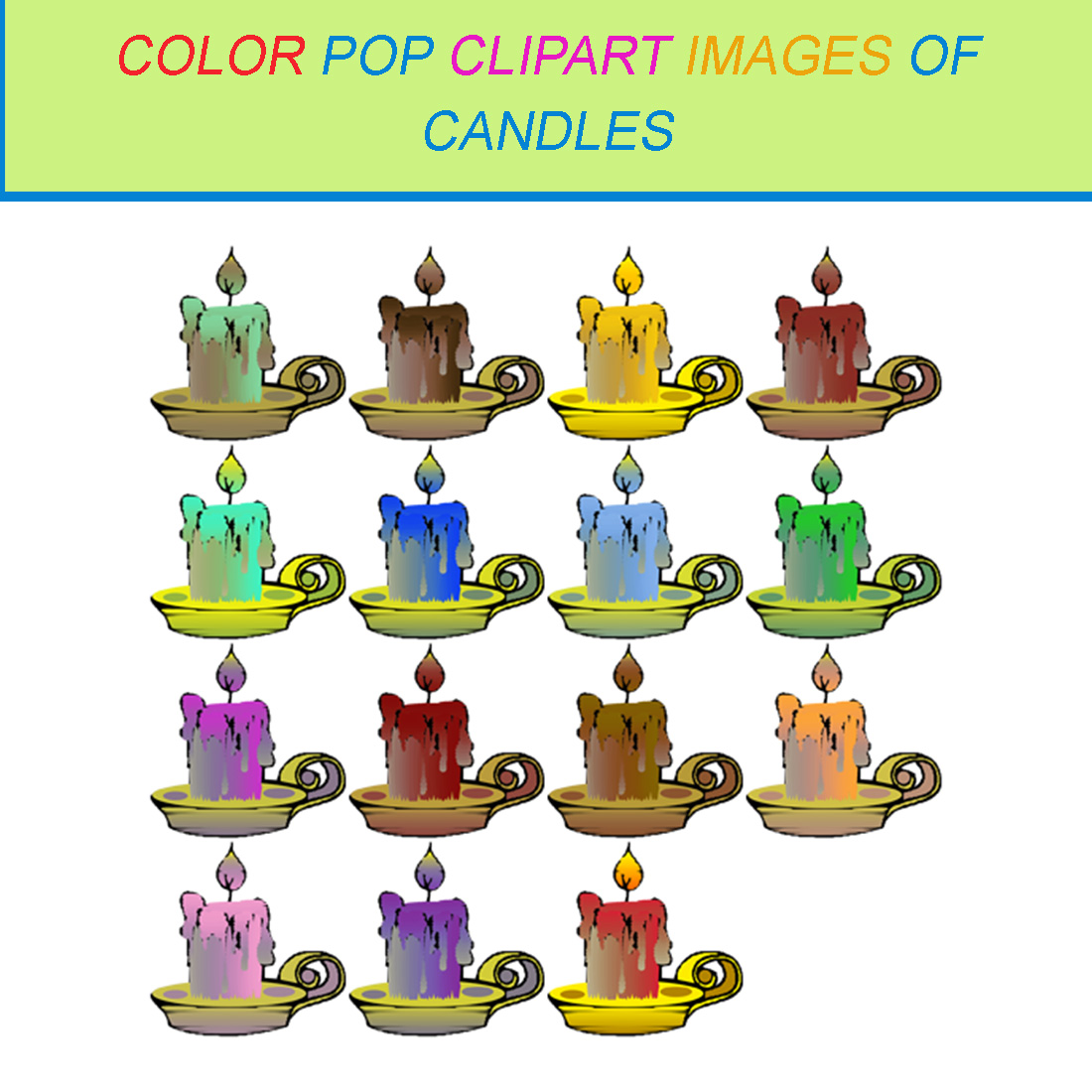 15 COLOR POP CLIPART IMAGES OF CANDLES cover image.