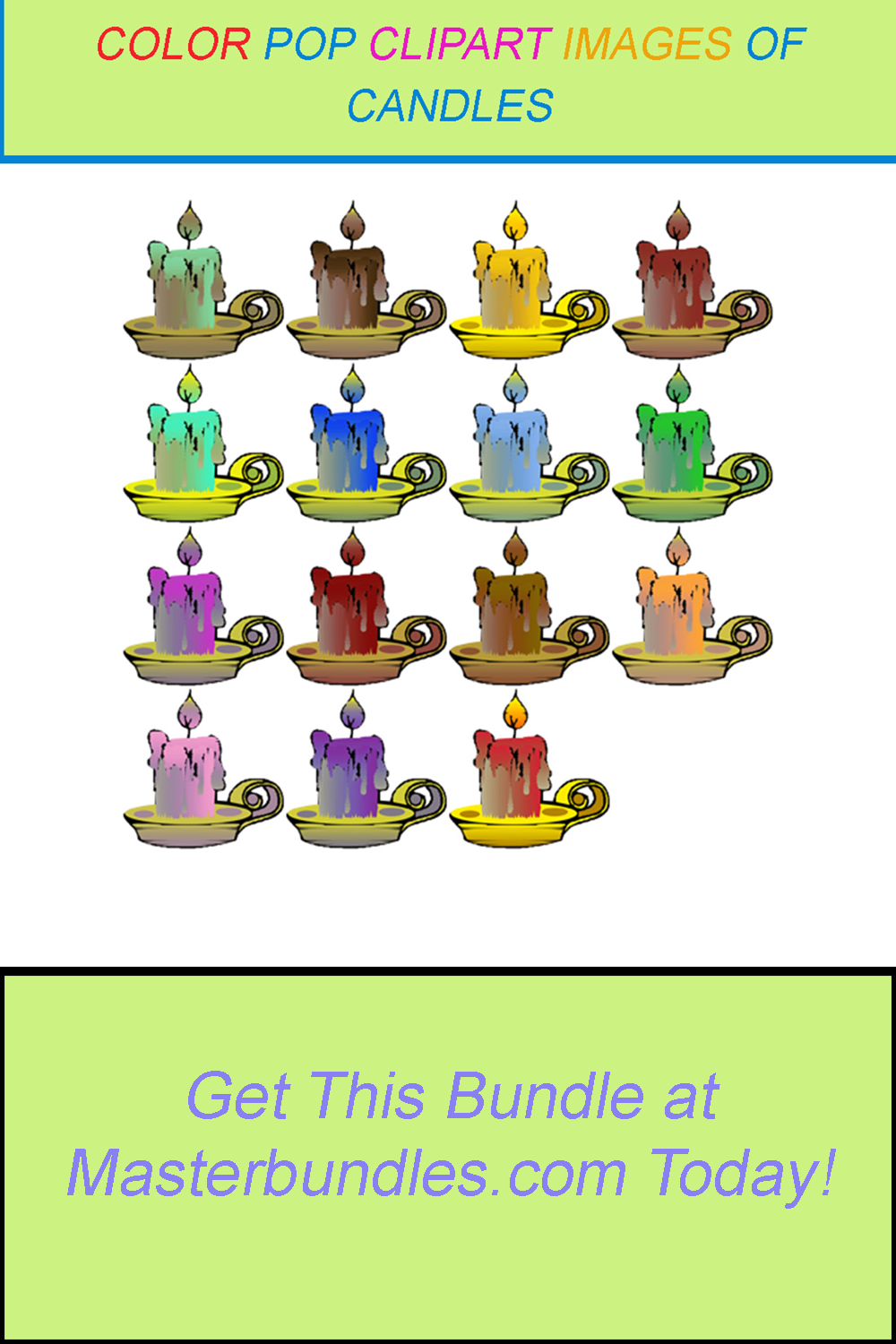 15 COLOR POP CLIPART IMAGES OF CANDLES pinterest preview image.