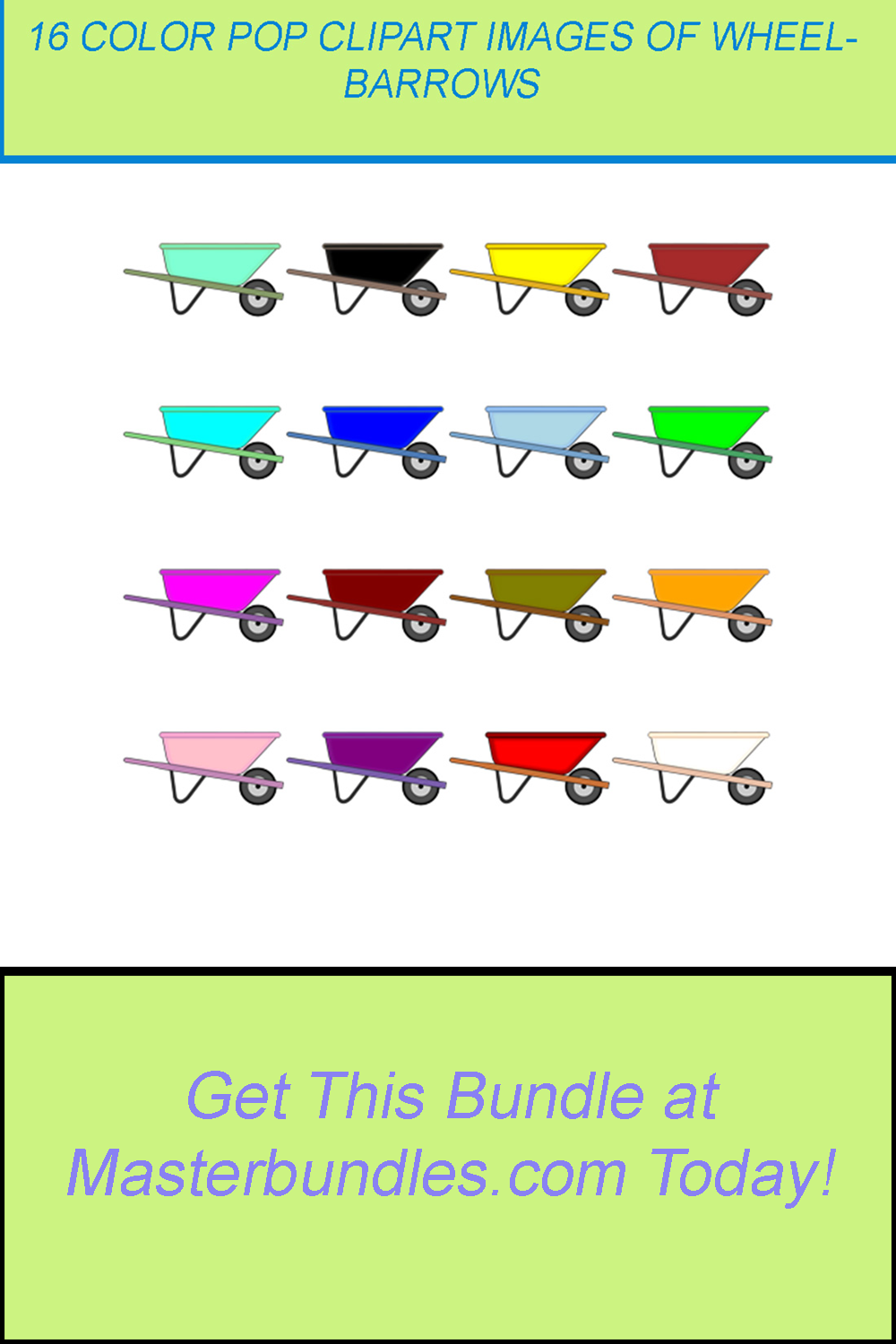 16 COLOR POP CLIPART IMAGES OF WHEELBARROWS pinterest preview image.