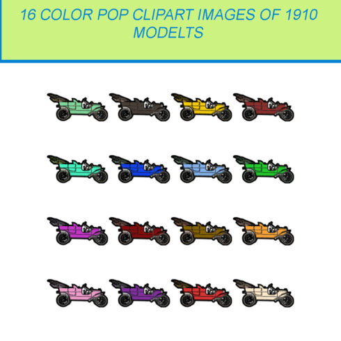 16 COLOR POP CLIPART IMAGES OF 1910 MODELTS cover image.