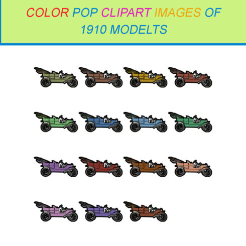 15 COLOR POP CLIPART IMAGES OF 1910 MODELTS cover image.