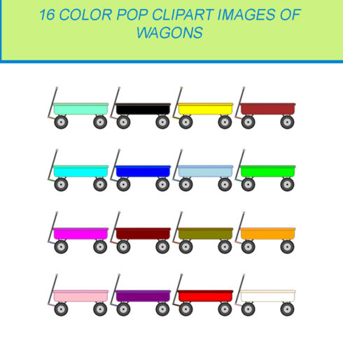 16 COLOR POP CLIPART IMAGES OF WAGONS cover image.