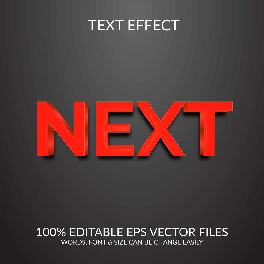 Next 3d vector text effect template design cover image.