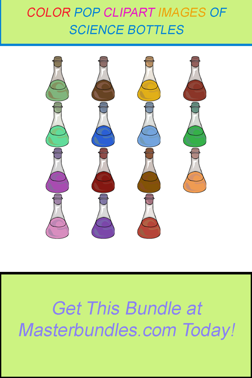 15 COLOR POP CLIPART IMAGES OF SCIENCE BOTTLES pinterest preview image.