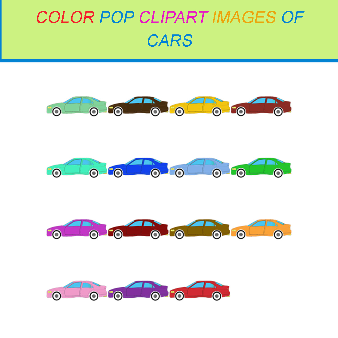 15 COLOR POP CLIPART IMAGES OF CARS cover image.