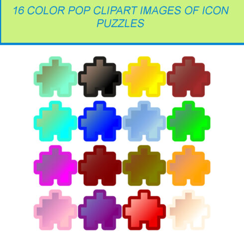 16 COLOR POP CLIPART IMAGES OF ICON PUZZLES cover image.