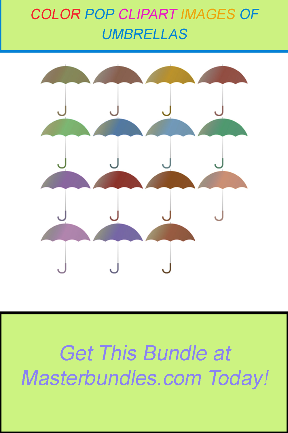 15 COLOR POP CLIPART IMAGES OF UMBRELLAS pinterest preview image.