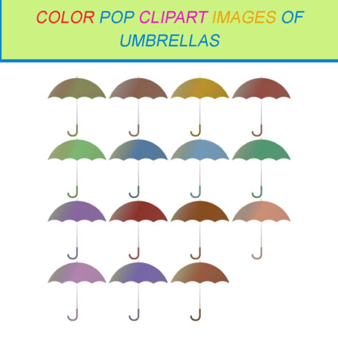 15 COLOR POP CLIPART IMAGES OF UMBRELLAS cover image.