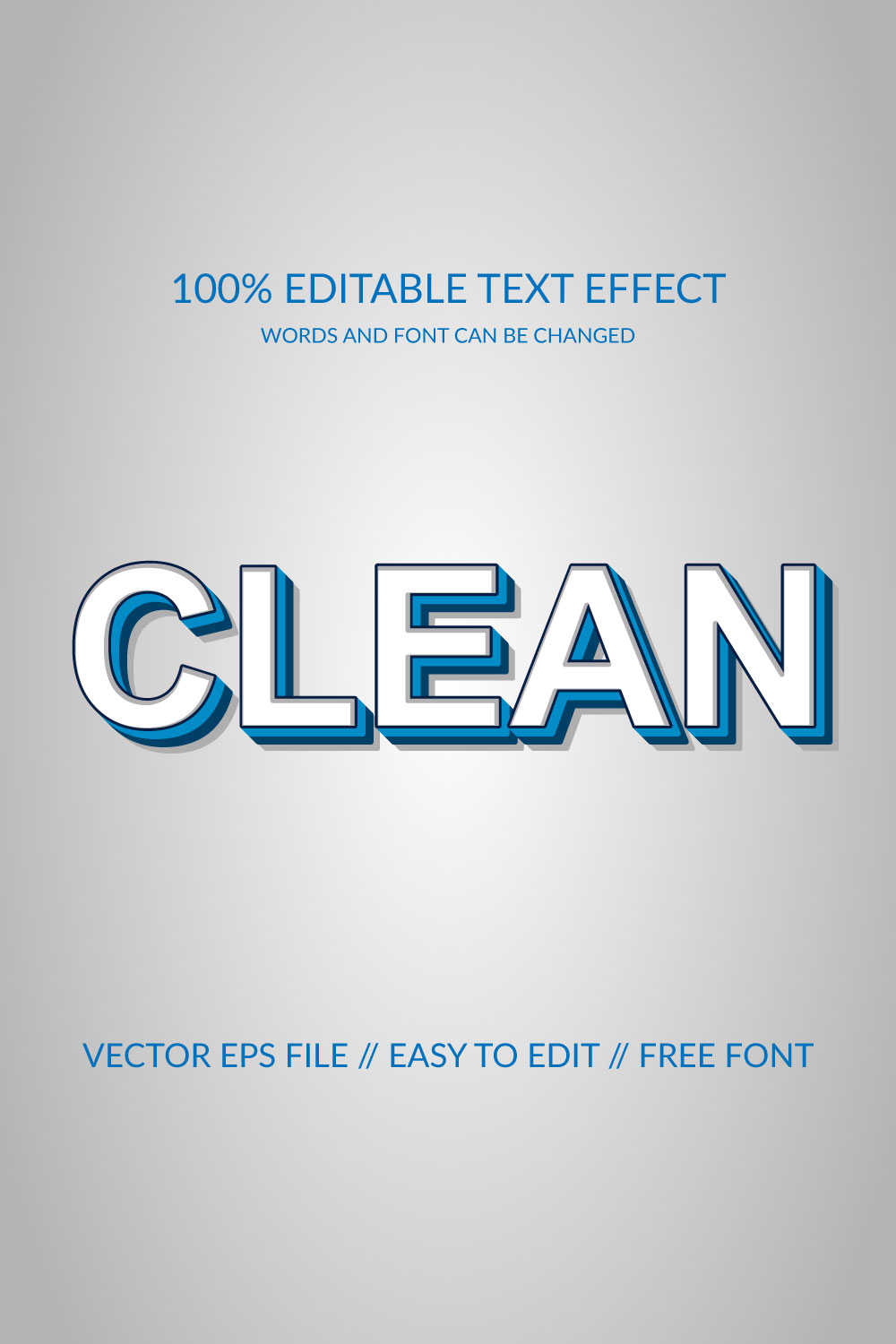 Clean 3d vector eps text effect pinterest preview image.