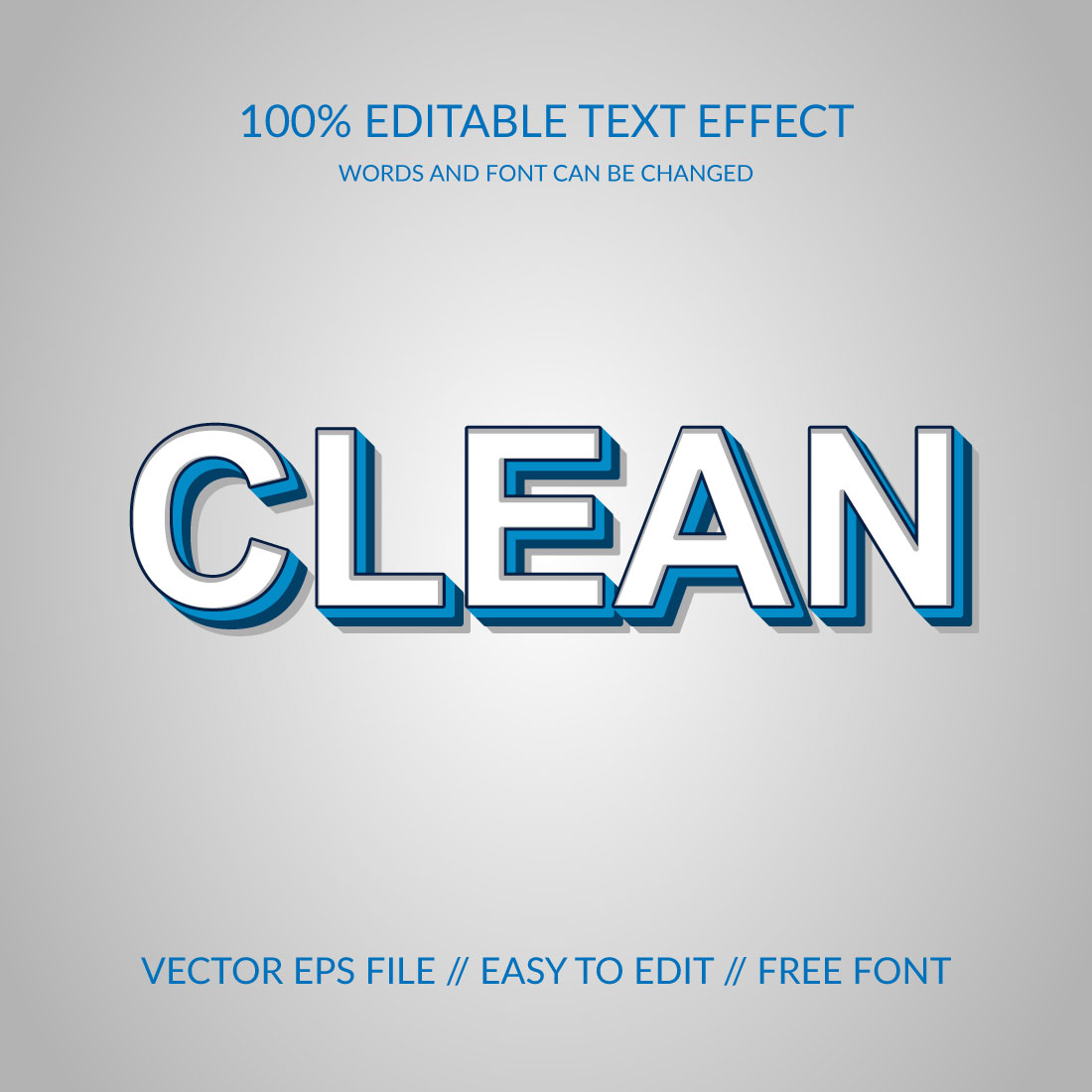 Clean 3d vector eps text effect cover image.