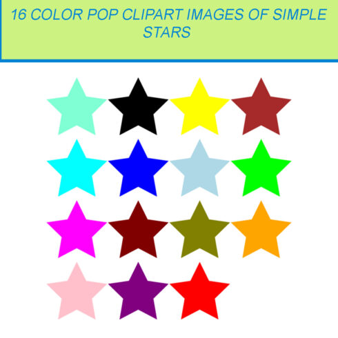 16 COLOR POP CLIPART IMAGES OF SIMPLE STAR cover image.
