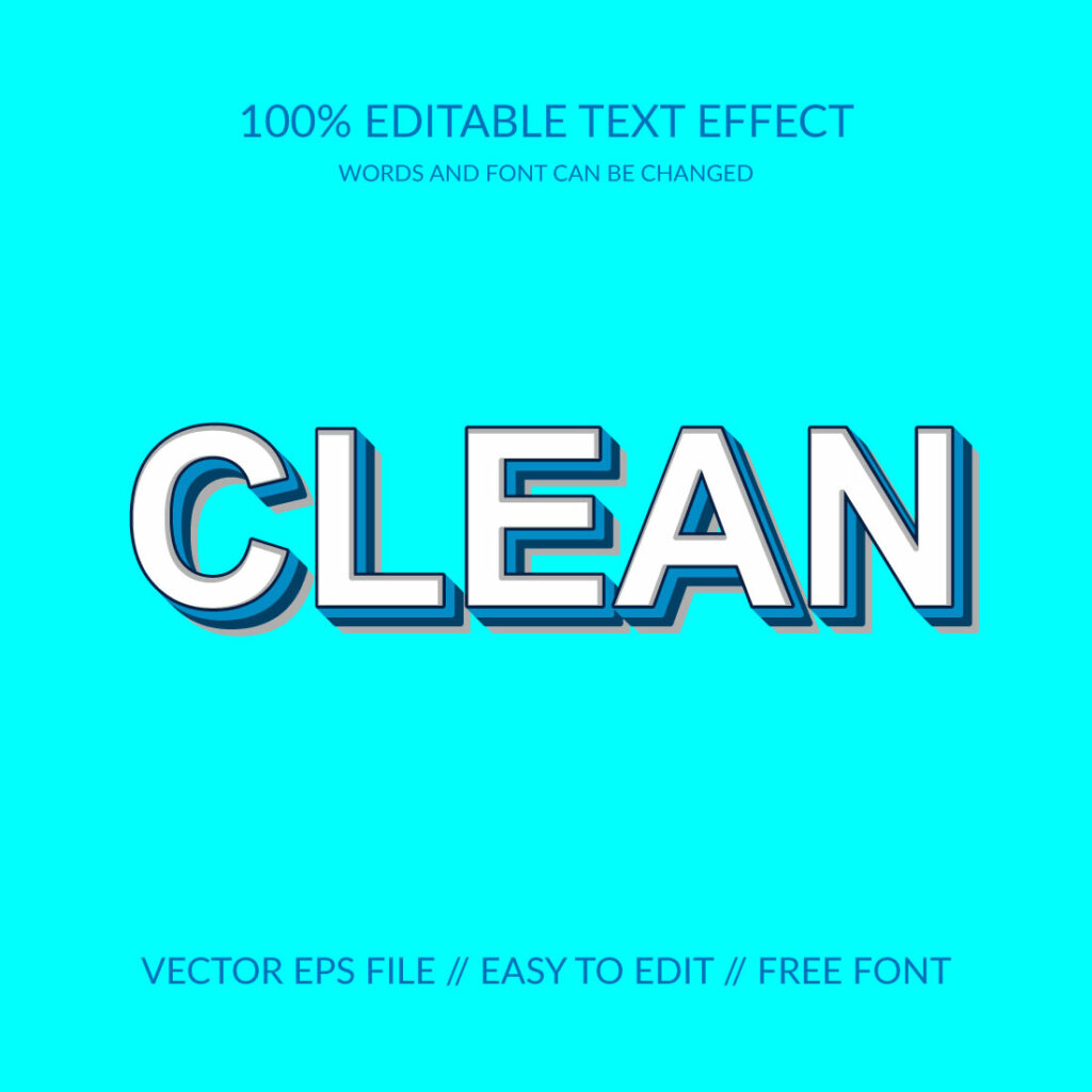 Clean 3d vector eps text effect - MasterBundles