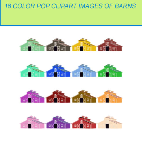 16 COLOR POP CLIPART IMAGES OF BARNS cover image.