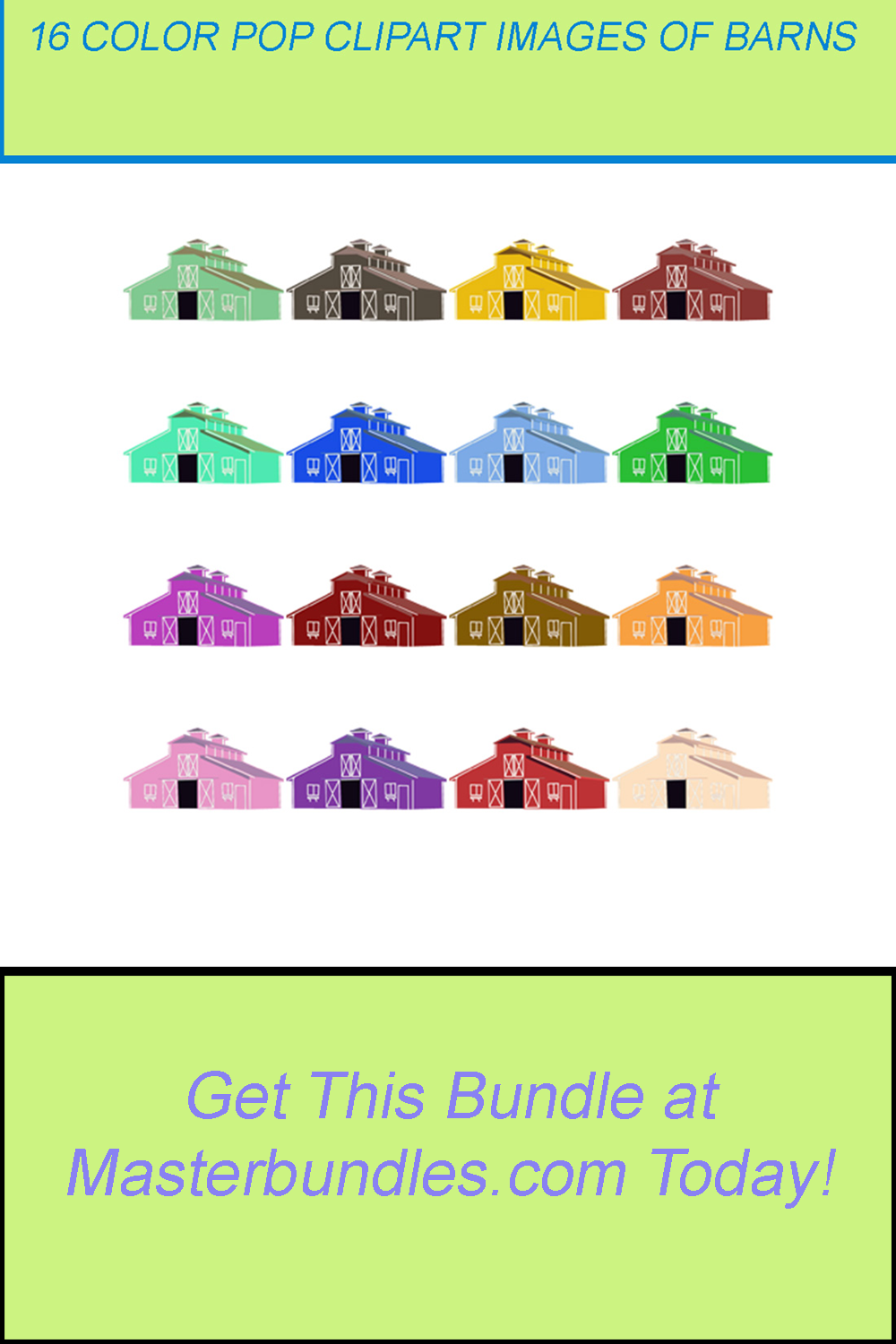 16 COLOR POP CLIPART IMAGES OF BARNS pinterest preview image.