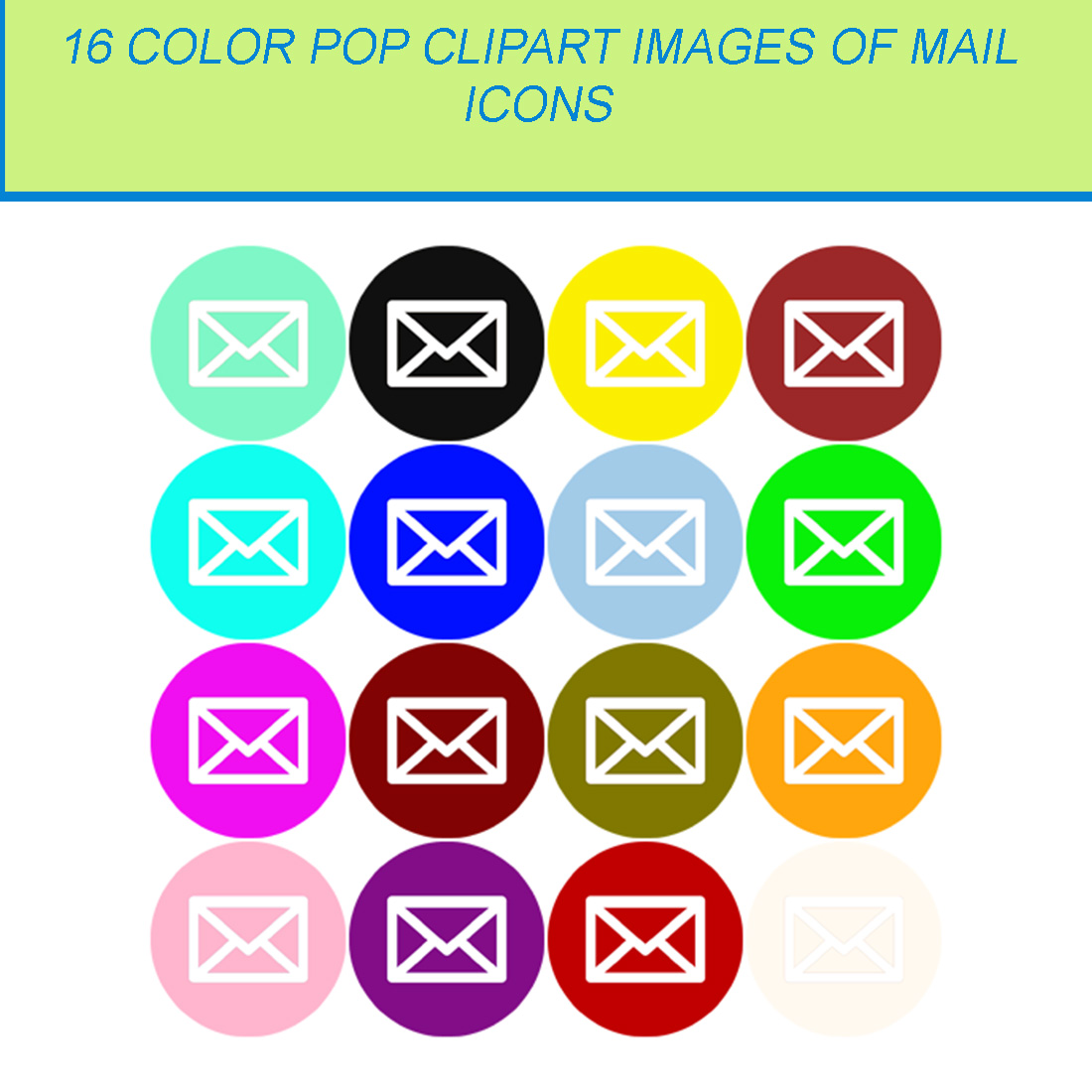 16 COLOR POP CLIPART IMAGES OF MAIL ICON cover image.
