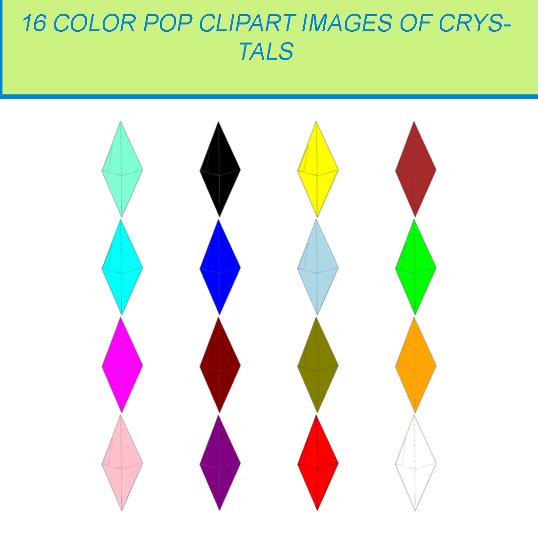 16 COLOR POP CLIPART IMAGES OF CRYSTAL cover image.