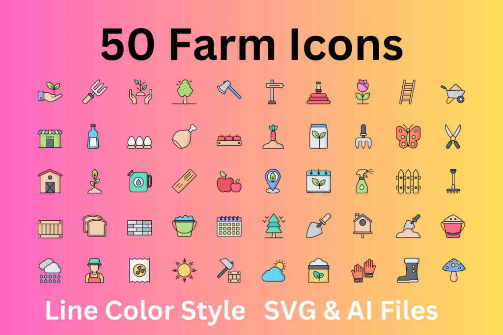 Carpentry Icon Set 50 Line Color Icons - SVG And AI Files - MasterBundles