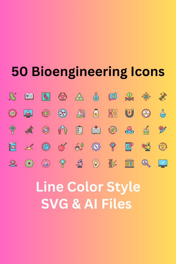 Bioengineering Icon Set 50 Line Color Icons - SVG And AI Files ...