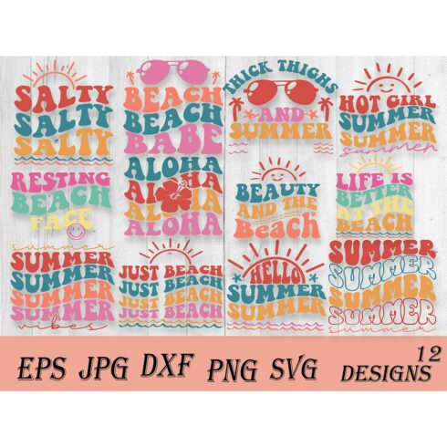 Retro Summer SVG Bundle, Beach SVG, Beach Quotes,Summer shirt svg, Beach shirt svg, Beach VIbe svg, Summer Quote,Cricut Cut Files,Silhouette cover image.