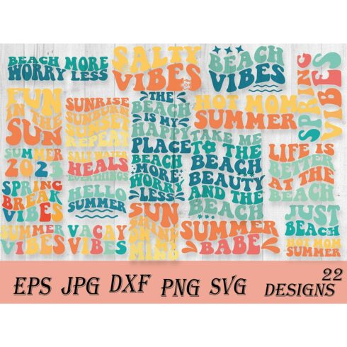 Summer Time Beach Fun 30 Design Bundle Svg Png Eps Pdf Dxf cut files, Summer svg, Summer png, Summer Sublimation, Shirt Design cover image.