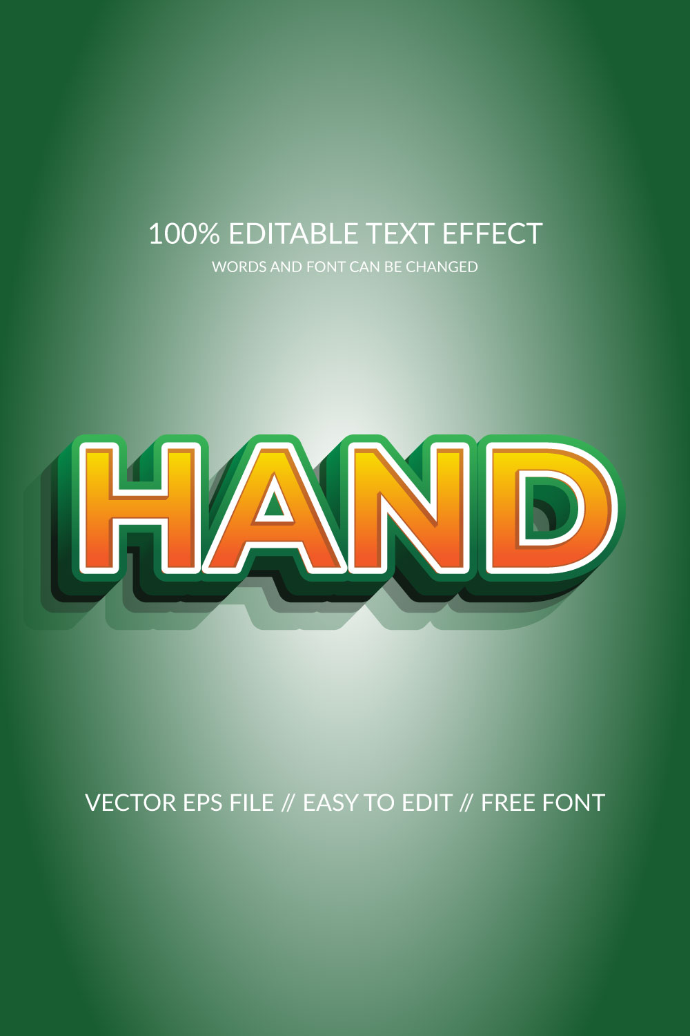 Hand text effect pinterest preview image.