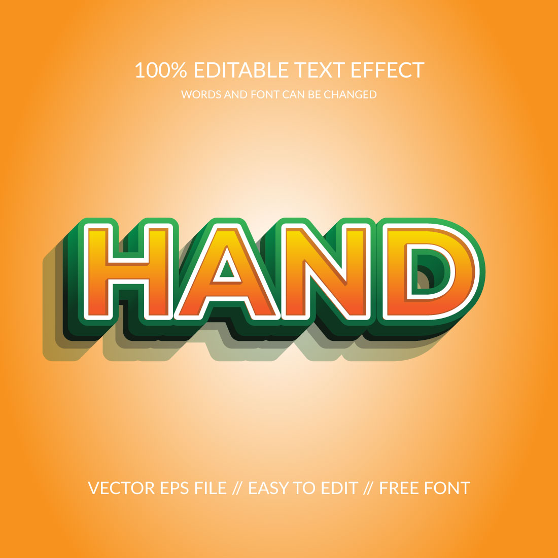 Hand text effect preview image.